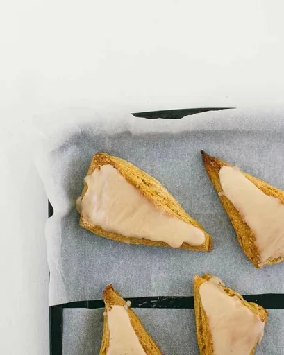 Pumpkin Scones with Maple Icing