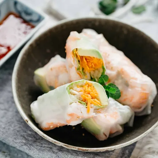 Rollitos de papel de arroz japoneses