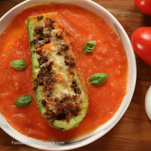 Calabacitas rellenas de carne