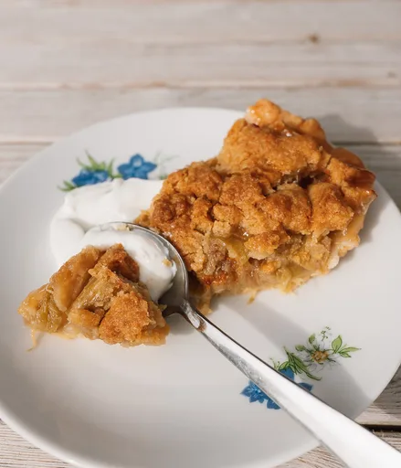 Norwegian Rhubarb Pie with Crumble Topping