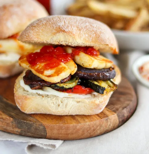 Easy Traybake Halloumi Burger