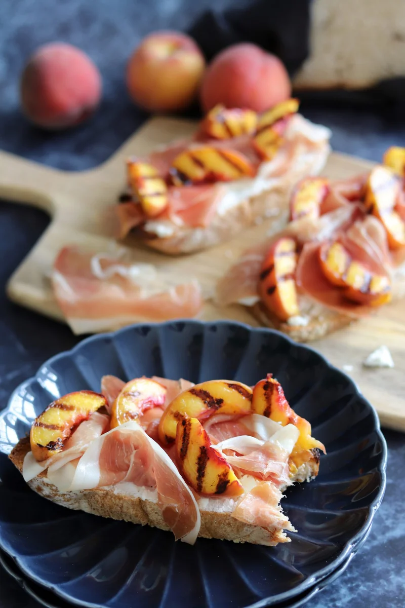 Grilled Peaches & Prosciutto on Sourdough
