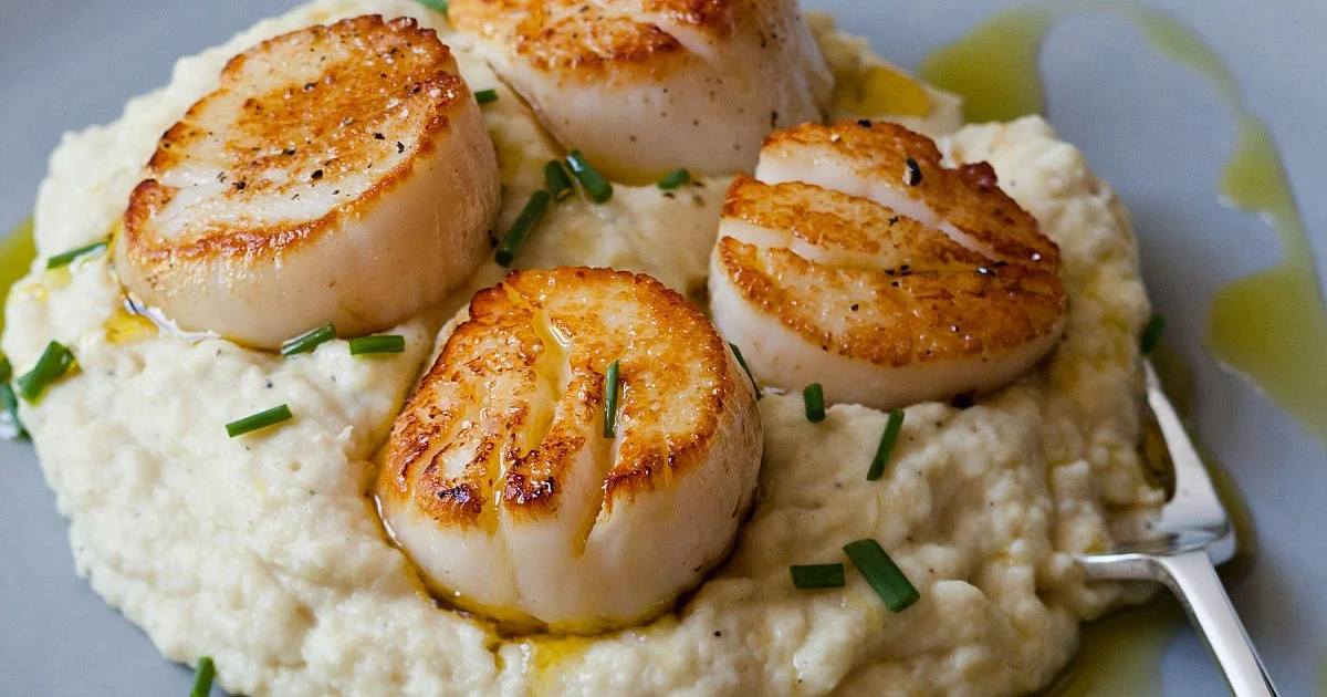 Seared Scallops & Potato Celery Root Purée | Recipes