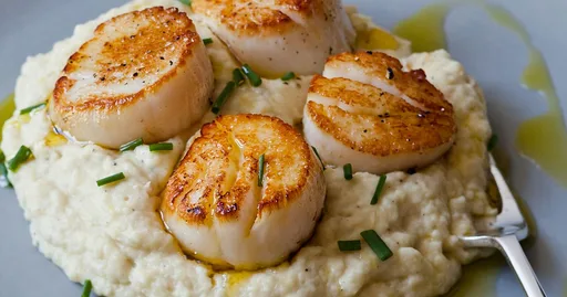 Seared Scallops & Potato Celery Root Purée | Recipes