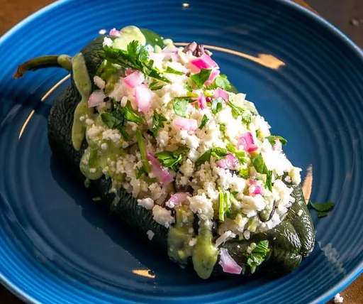 Quick Vegetarian Stuffed Poblano