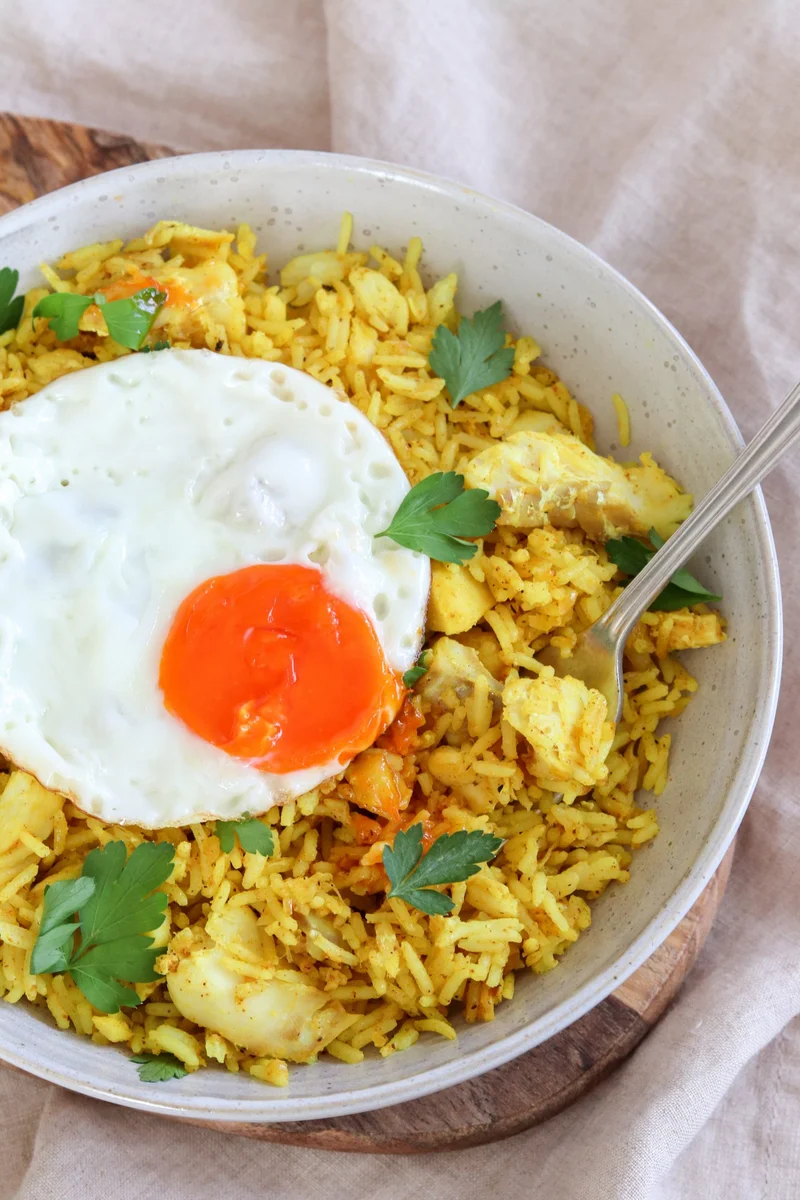Würziger Reis mit Schellfisch (Kedgeree)
