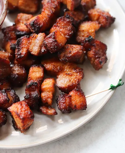 Air Fryer Pork Belly Bites