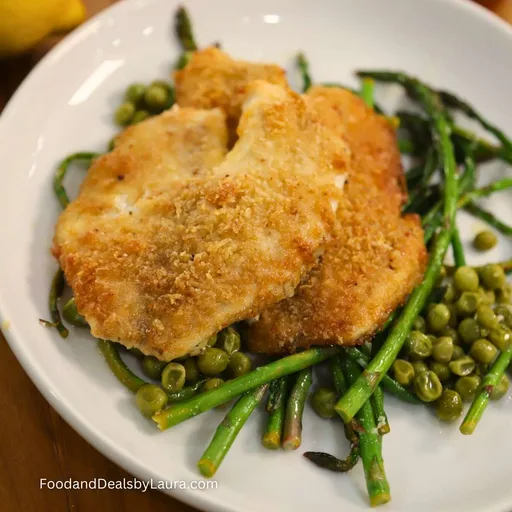 Pescado con costra de parmesano