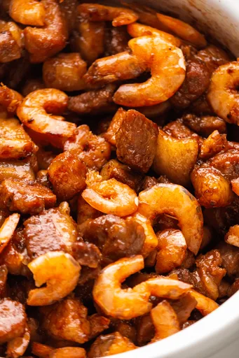 Tôm Rim Thịt (Gambas y cerdo caramelizados vietnamitas)
