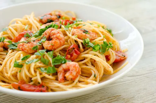 Pasta con Gambas