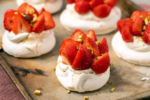 Merengue con fresas