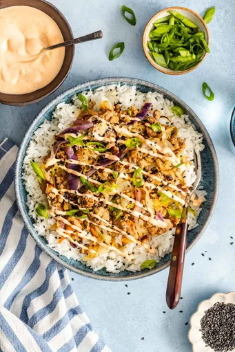 Egg Roll in a Bowl with Coleslaw Mix