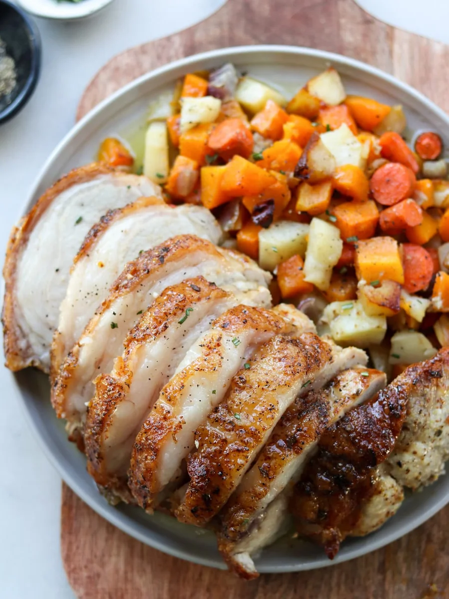 Maple Mustard Pork Loin and Roasted Vegetables