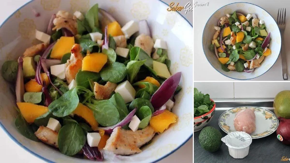 Ensalada de mango y pollo