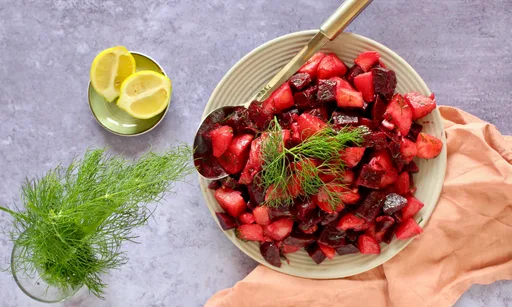 Salade de pommes de terre et betteraves à l'aneth