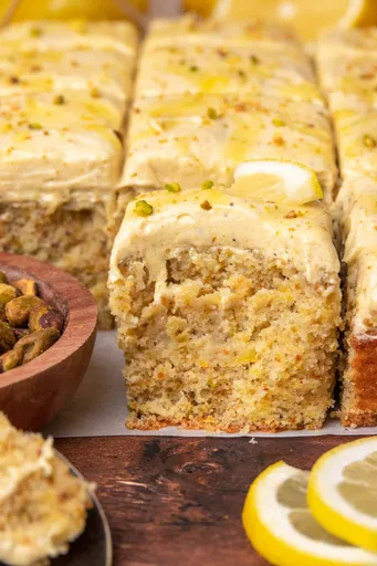 Bizcocho de limón y pistacho