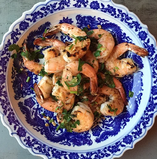 Wok-seared Shrimp, Garlic and Chile
