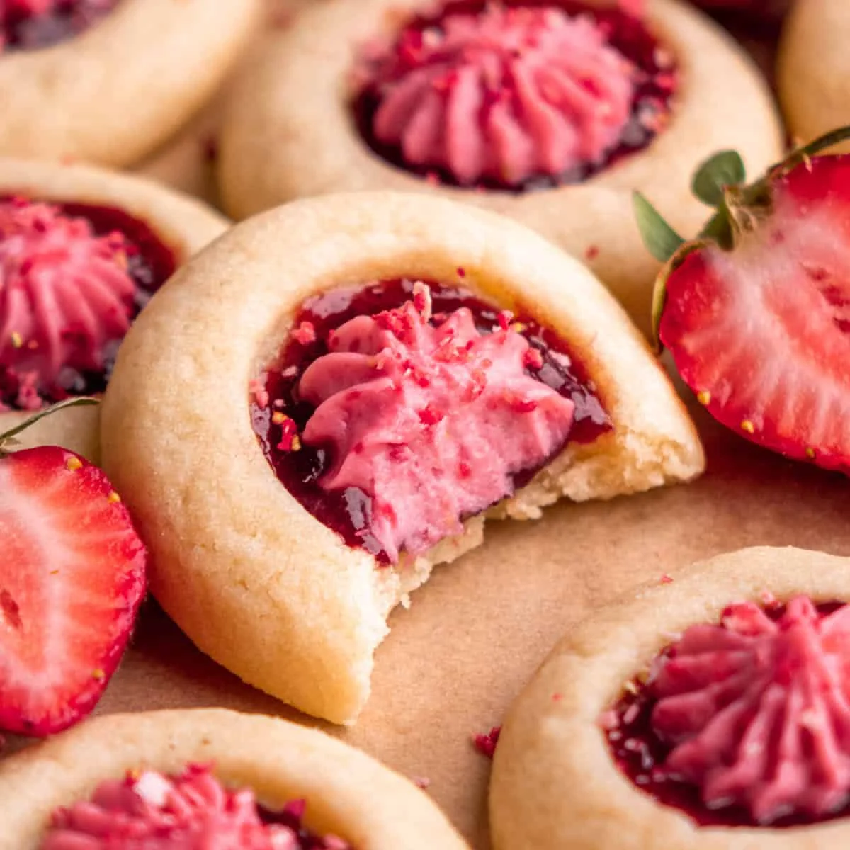 Strawberry Thumbprint Cookies