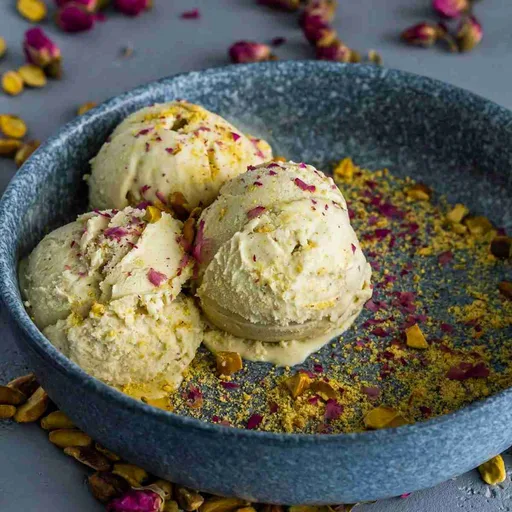 Pistachio Ice Cream with Rosewater & Saffron