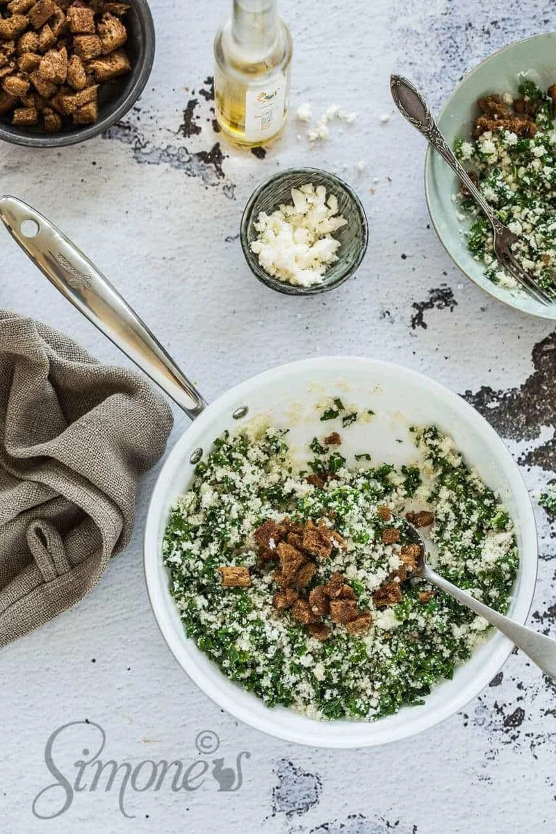Blumenkohlreis mit Grünkohl und Feta