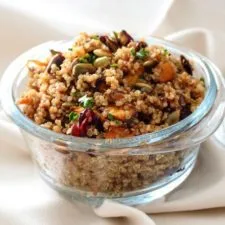 Quinoa Salad with Roasted Butternut Squash and Pumpkin Honey Mustard Vinaigrette