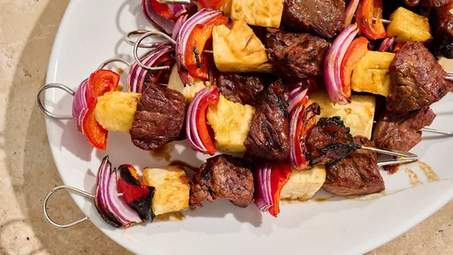 Hawaiian-Style Teriyaki Beef Kabobs Recipe