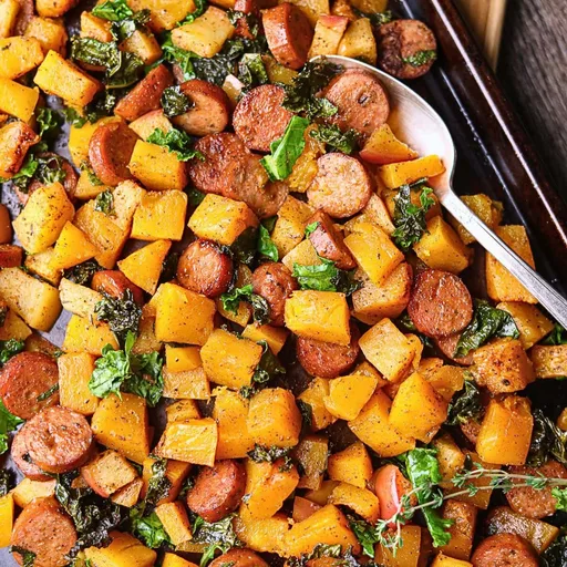 Chicken Sausage and Butternut Squash Sheet Pan Meal