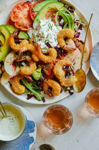 Ensalada de Verano con Gambas al Coco