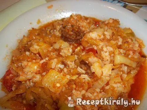 Tökös rizses lecsó füstölt kolbásszal