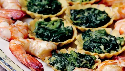 Quiche con Puré de Espinacas