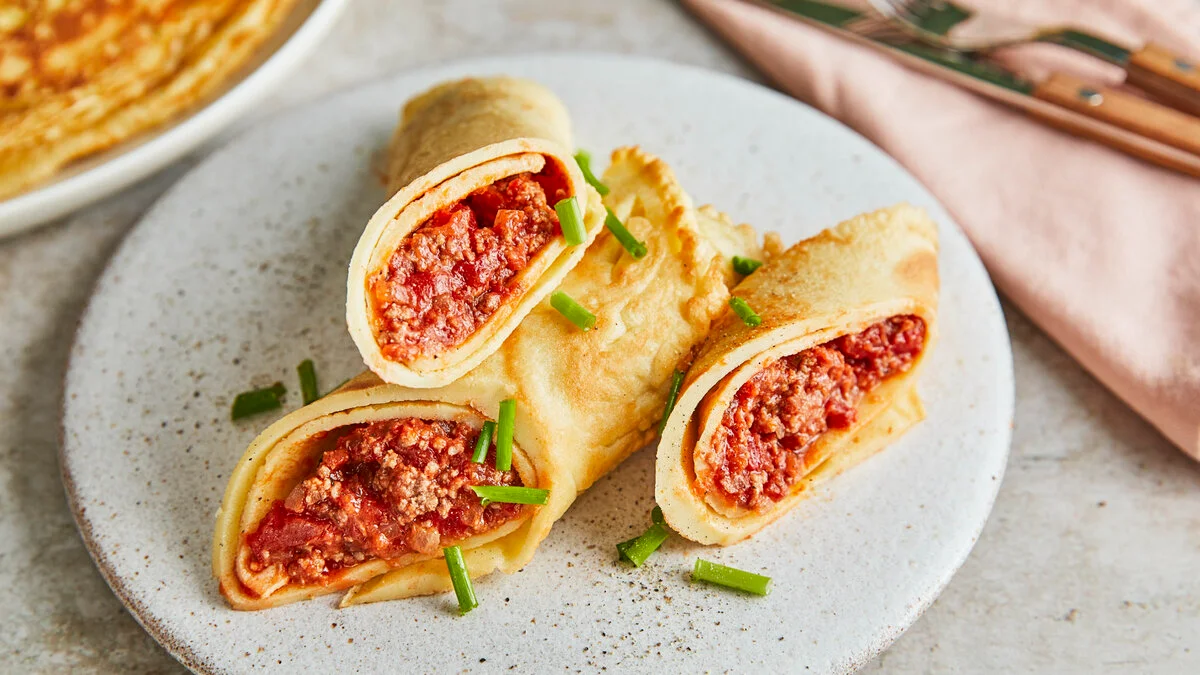 Gefüllte Pfannkuchen mit Hackfleisch – das beste Rezept