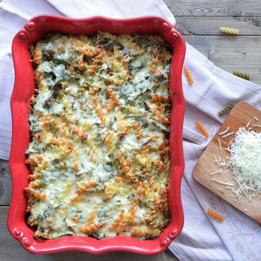 Pasta con espinacas y yogur