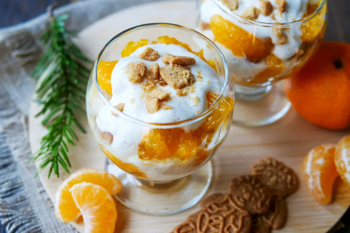 Dessert aux mandarines et aux biscuits spéculoos