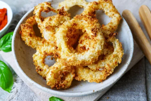 Zwiebelringe aus der Heißluftfritteuse