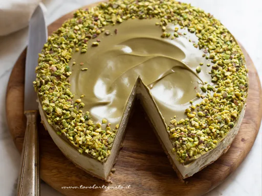 Tarta de queso con pistacho