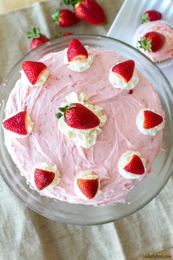 Vanilla Cake with Strawberry Buttercream