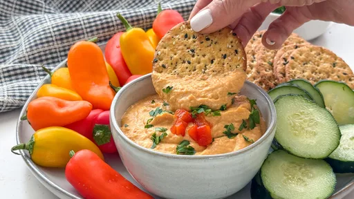 Receta de Hummus Picante de Pimiento Rojo Asado