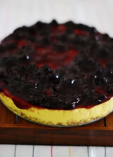 No Bake Lemon Cheesecake with Blueberry Topping