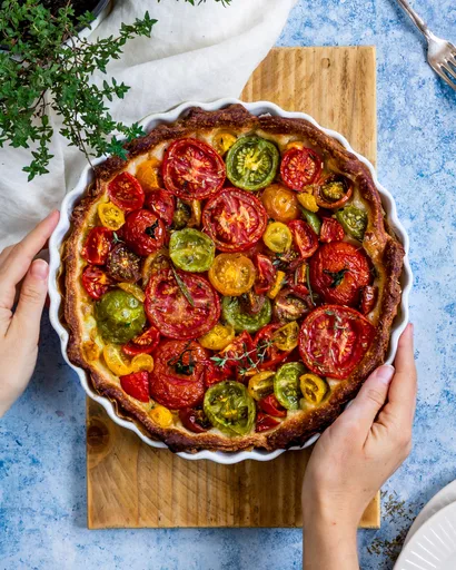 Tarta de tomate y mostaza