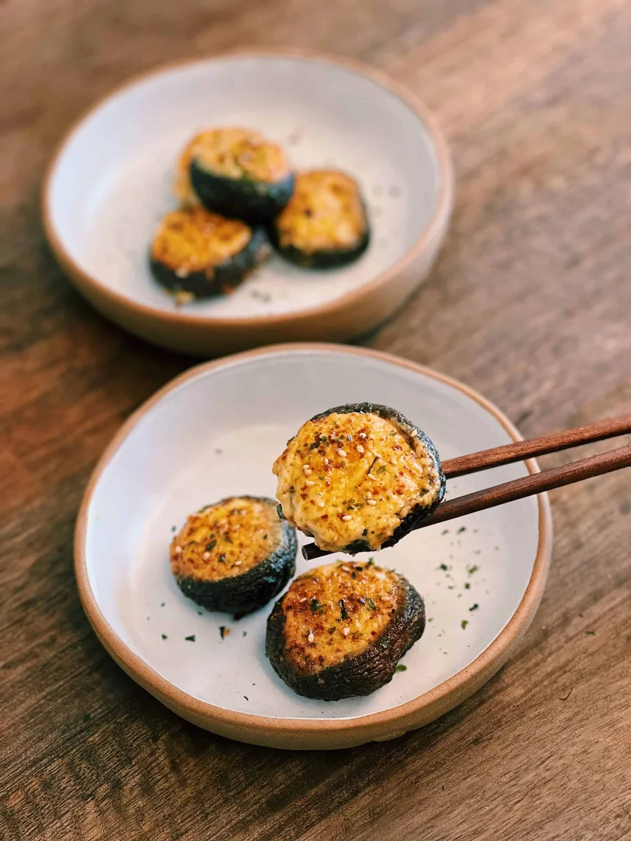 Creamy Air-fried Mushrooms