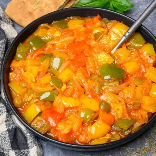 Peperonata (pimientos y cebollas salteados a la italiana)