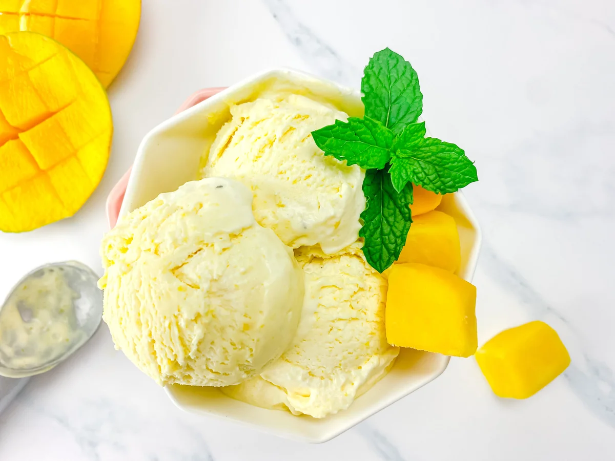 Homemade Mango Ice Cream