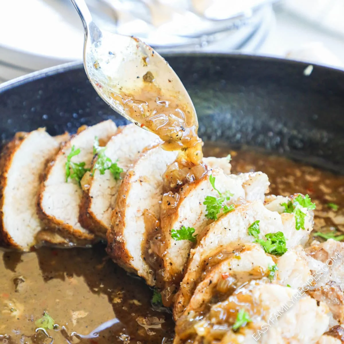 Roasted Pork Tenderloin with Garlic Sauce