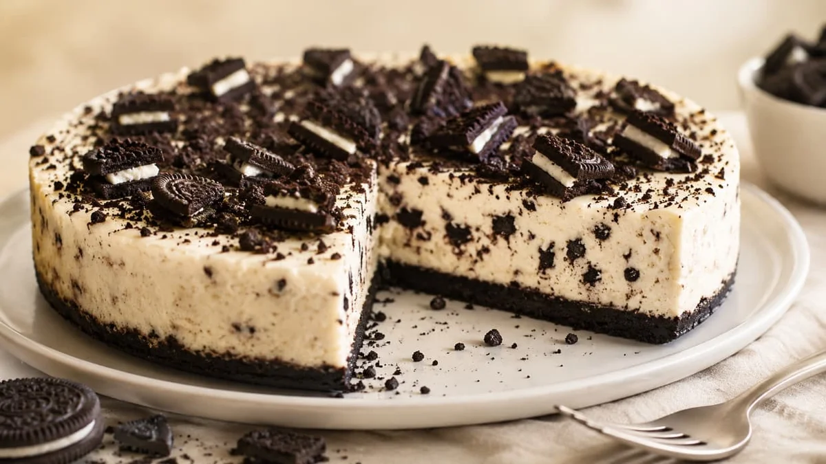 Tarta de queso con galletas Oreo