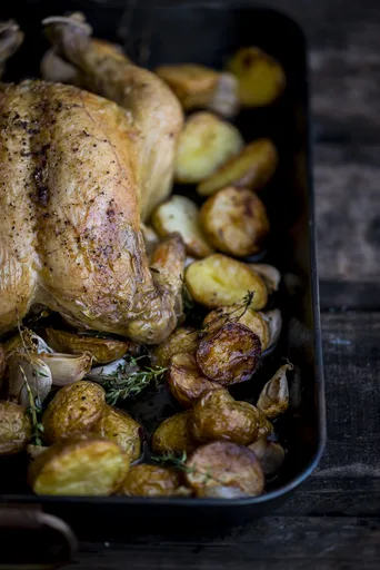Roast Chicken with Forty Cloves of Garlic
