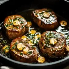 Garlic Butter Pan Seared Beef Chops