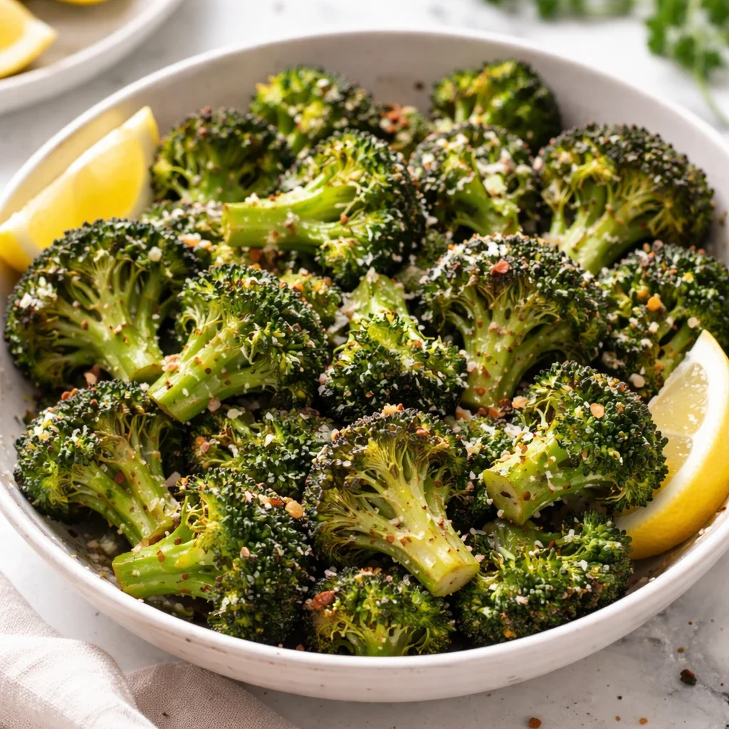 Air Fryer Garlic Parmesan Broccoli - Crispy, Savory, and Ready in Minutes