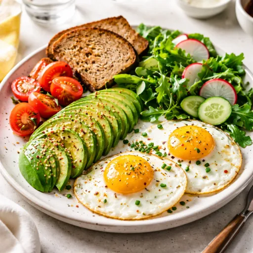 Avocado Egg Healthy Brunch Plate - Simple, Fresh, and Satisfying