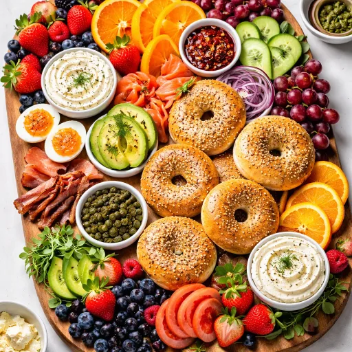 Bagel Breakfast Board With Fresh Fruit - A Bright, Shareable Morning Spread