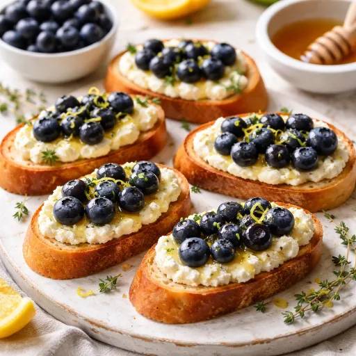 Crostini de arándanos y ricotta